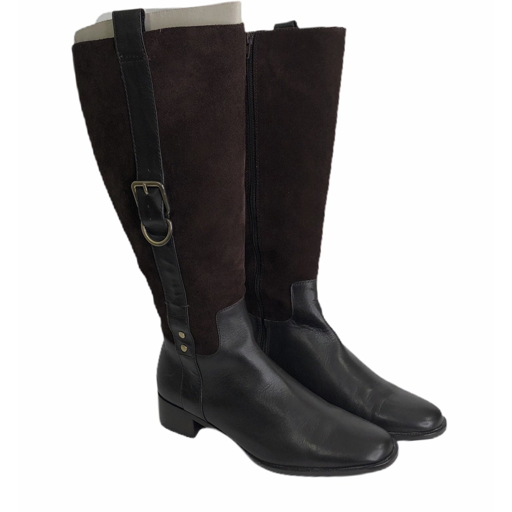 LL Bean Womens Boots Leather Tall Riding Brown Suede 323543 Size 8.5 B EUC SH772